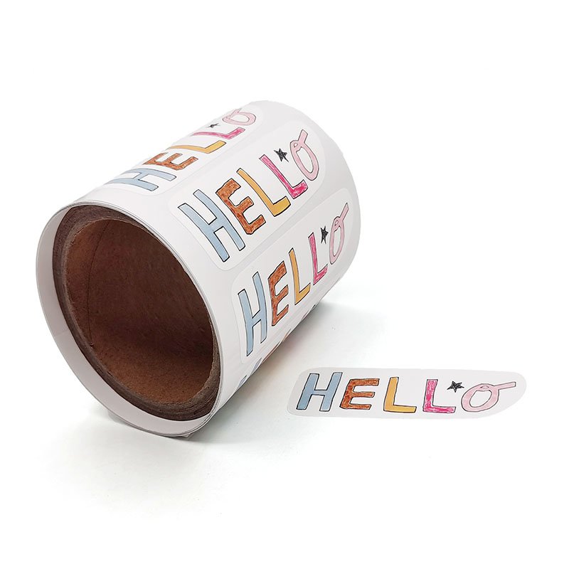 Custom Cute Kawaii Waterproof Vinyl Sticker Rolls Cartoon-Style Hello Paper Decorative Sticker for Promotional Gifts