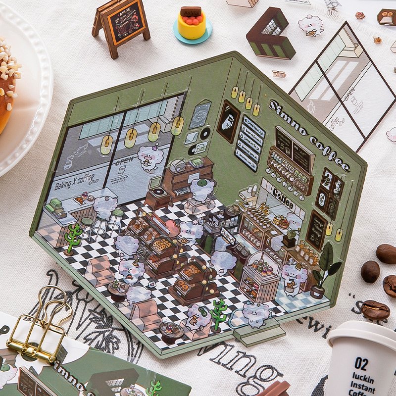Simno Make Your Own Store Miniature Scene Sticker 92pcs Kawaii Decal Cartoon Decorative Scrapbook Supplies Sticker (Gen 1.0)
