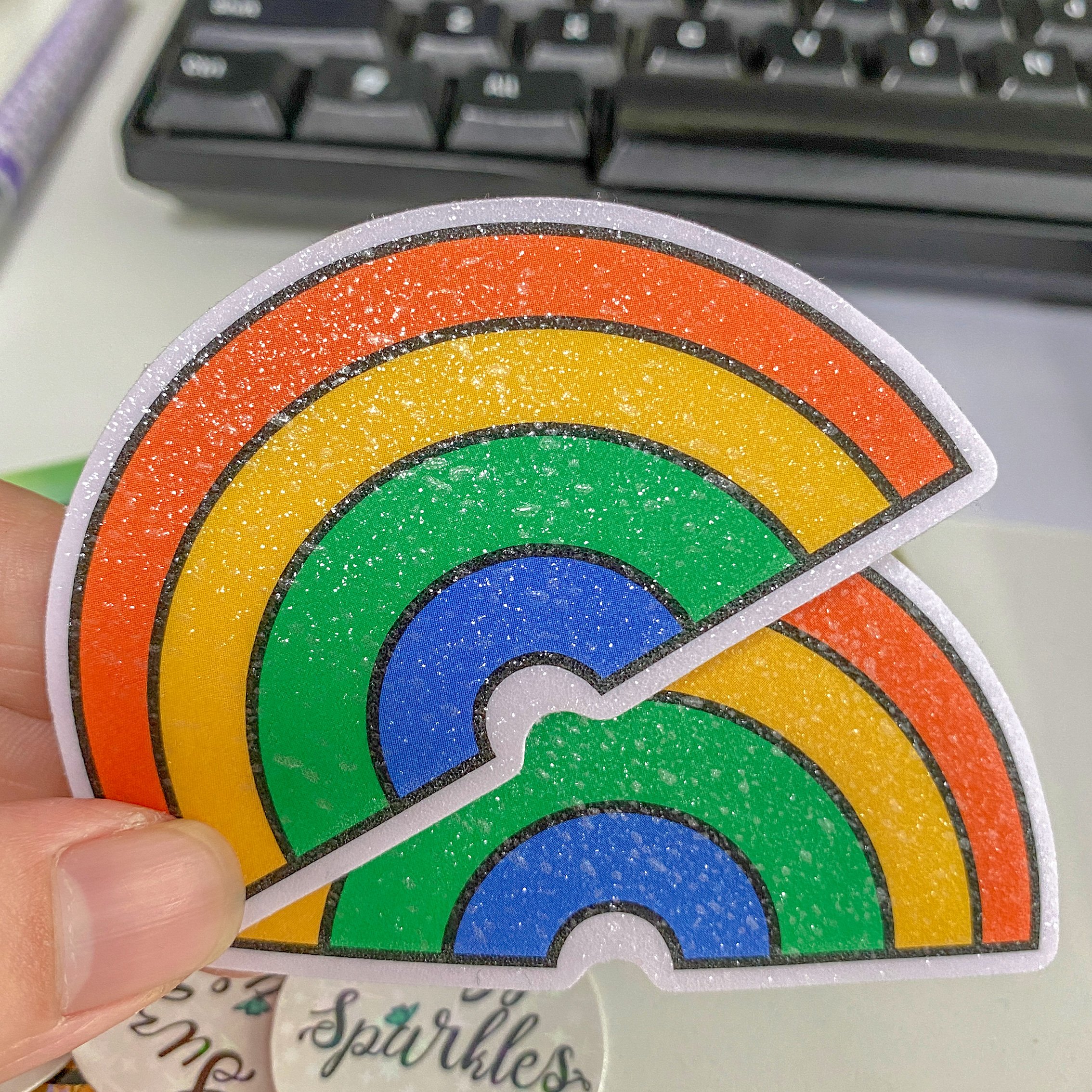 Custom High Quality Dot Holographic vinyl stickers printing Custom Die Cut Self Adhesive Reflective Rainbow Holographic Sticker