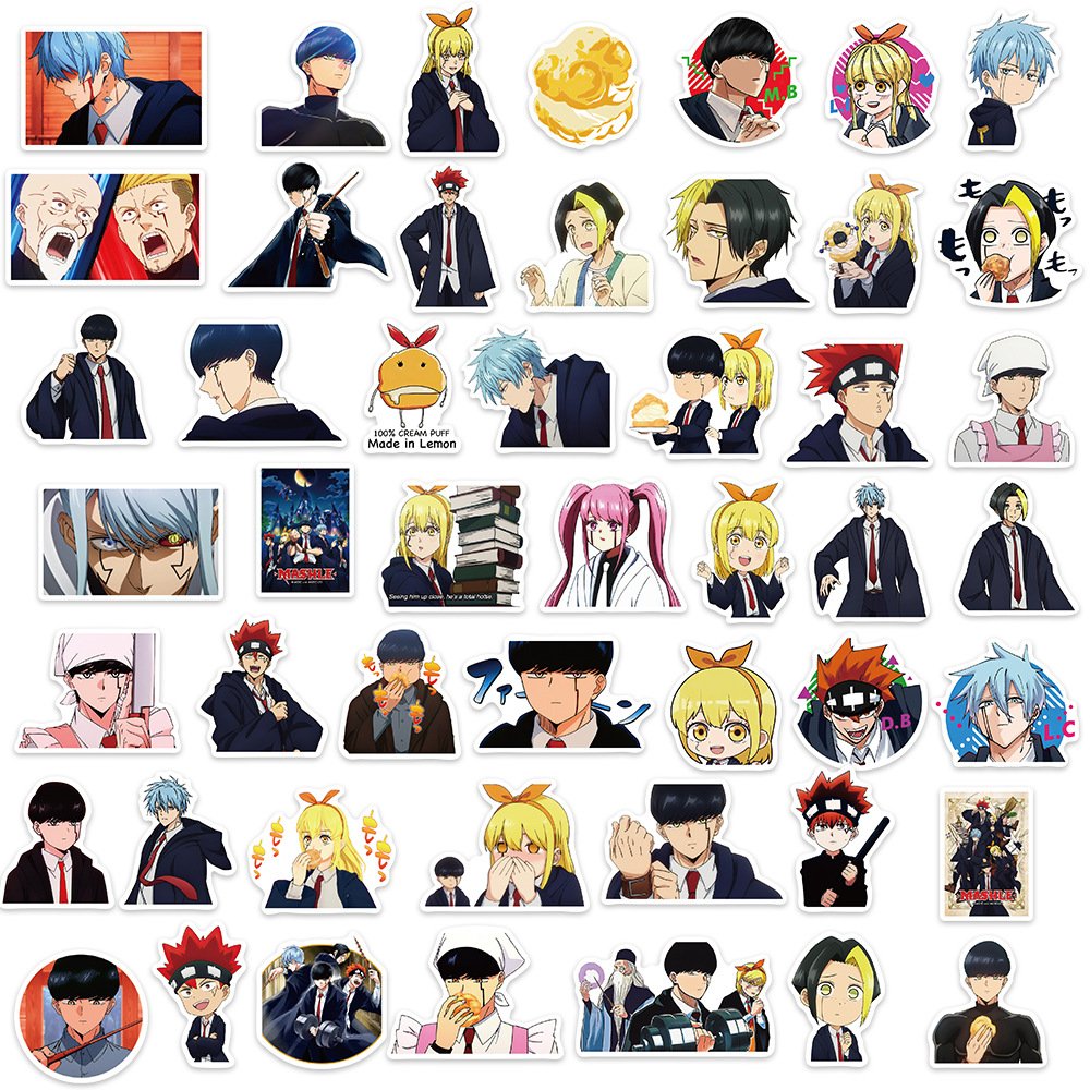 50 pcs Cartoon Graffiti Decoration Stickers Magic and Muscles Mashle Anime Stickers