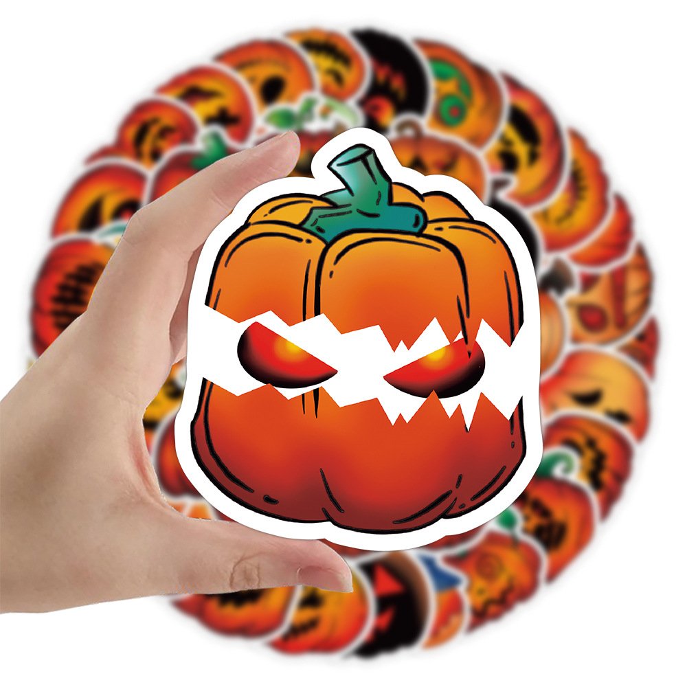 V-50pcs Horror series waterproof cartoon stickers for Halloween party graffiti trunk computer stickers