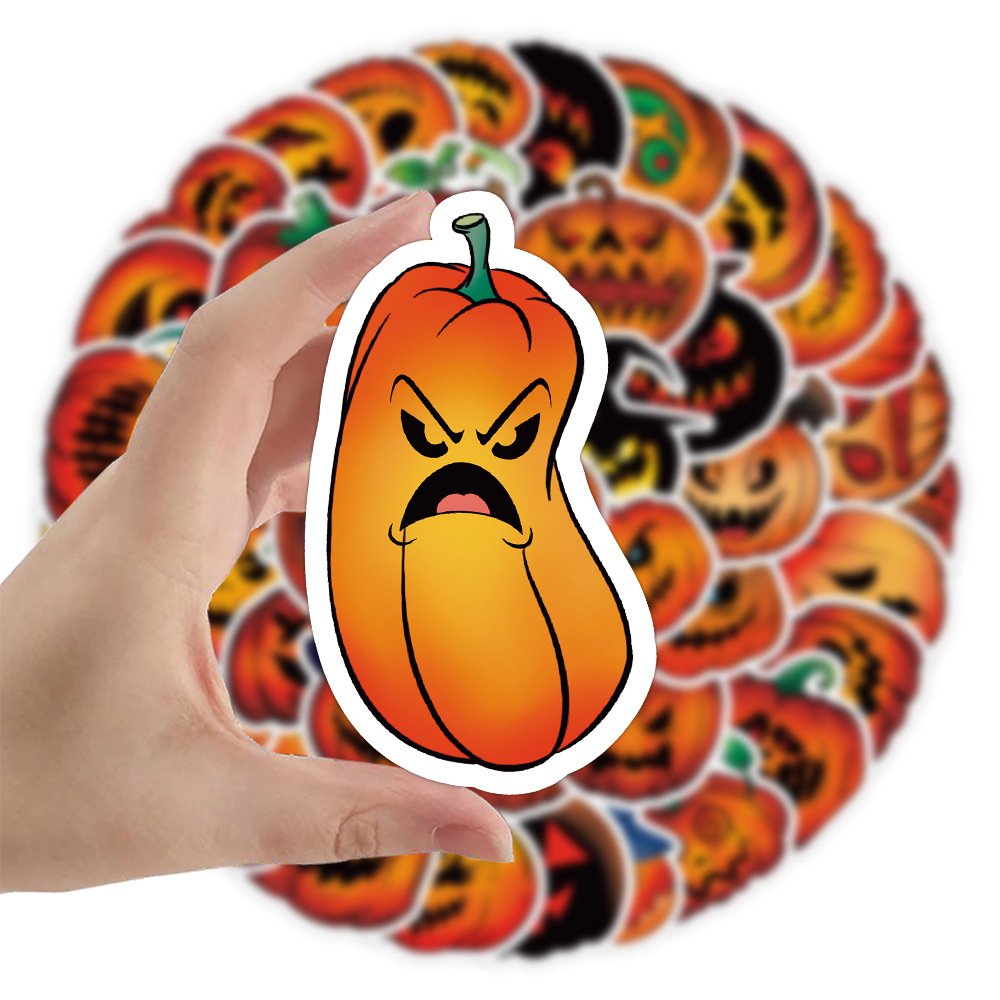 V-50pcs Horror series waterproof cartoon stickers for Halloween party graffiti trunk computer stickers