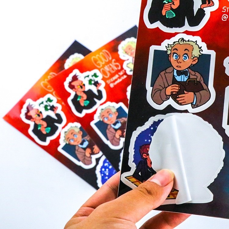 Printed Self Adhesive Waterproof Multiple Cartoon Designs On A4 A5 A6 Sheet Custom Kiss Cut Sticker Sheet