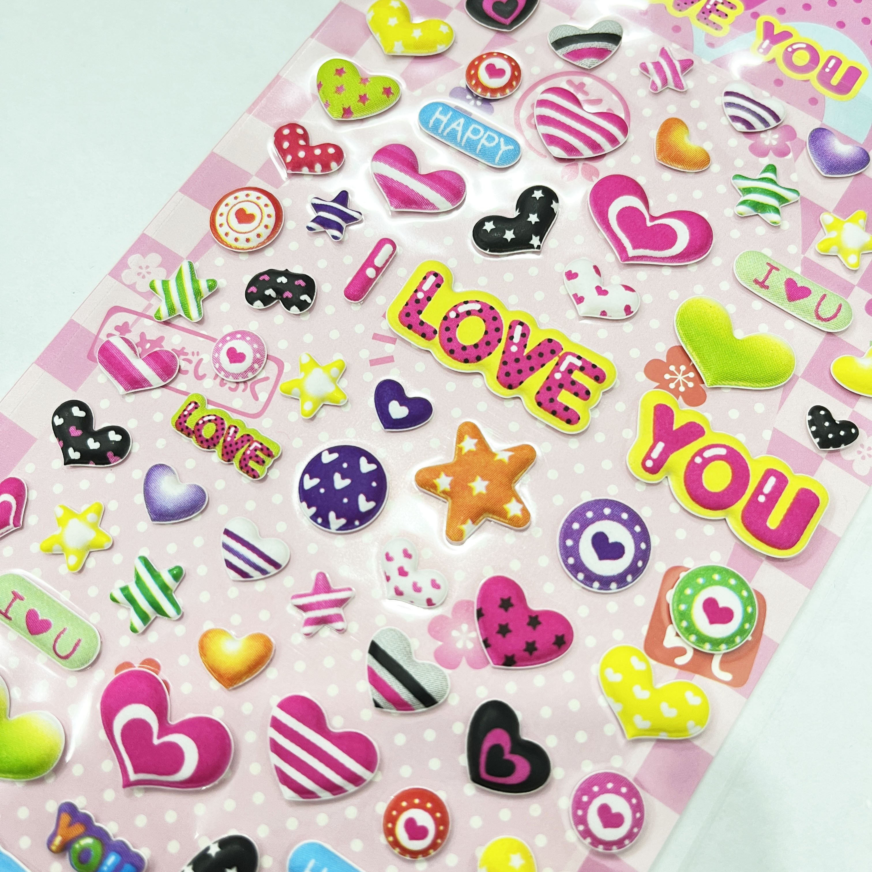Custom Stickers Silicone Catton Logo Waterproof Sticker Mini Resin Label 3D Epoxy Sticker Soft I Love You Heart Label Sheet