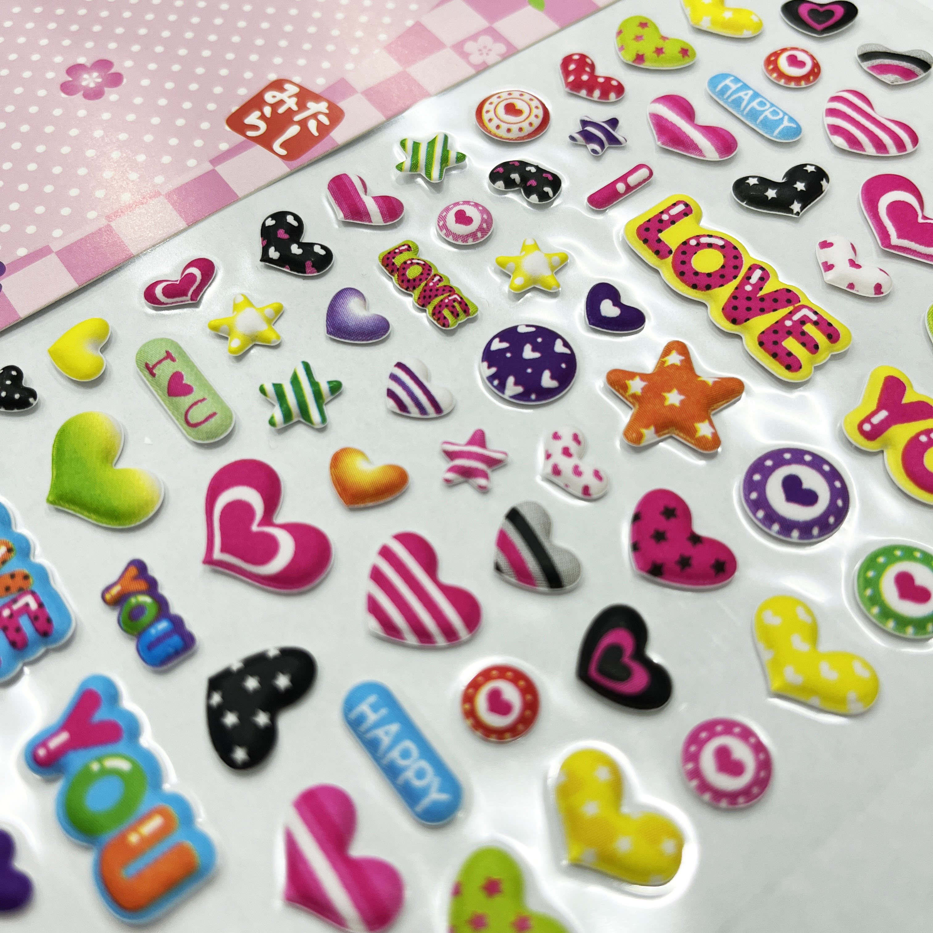 Custom Stickers Silicone Catton Logo Waterproof Sticker Mini Resin Label 3D Epoxy Sticker Soft I Love You Heart Label Sheet