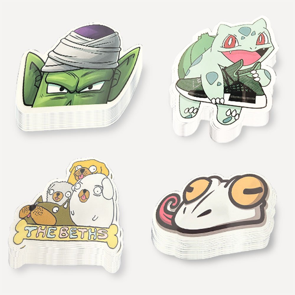 Custom Printed Irregular Die Cut Cute Cartoon Sticker Pack