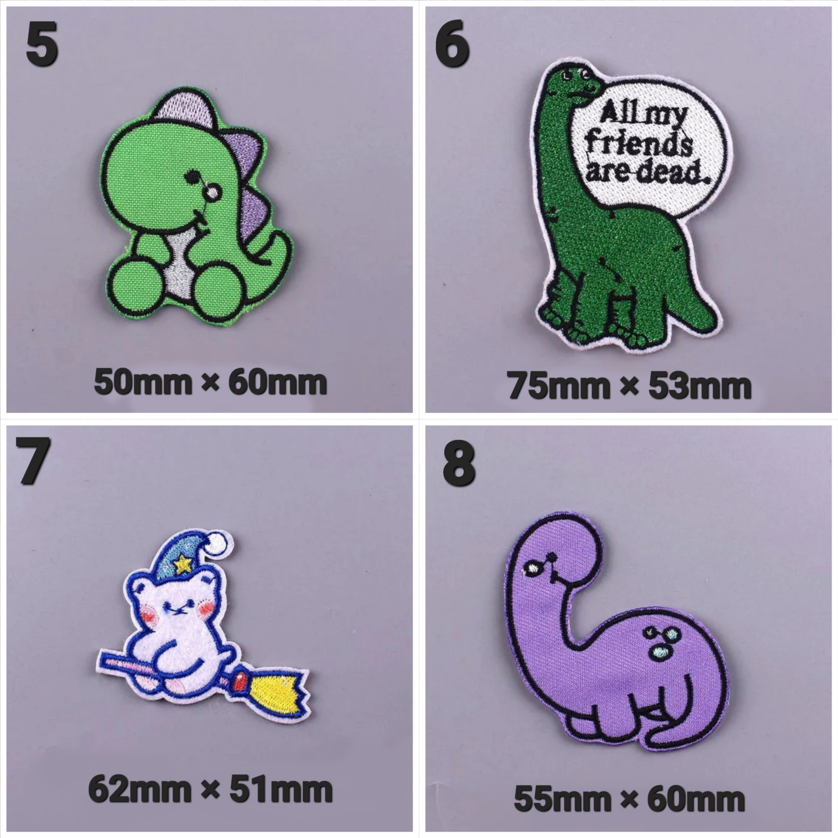 Cute Animals & Dinosaur 3D Iron-On Embroidered Patches Kid's Clothes Sequins Decorated T-shirt Cartoon Anime Appliques Stickers
