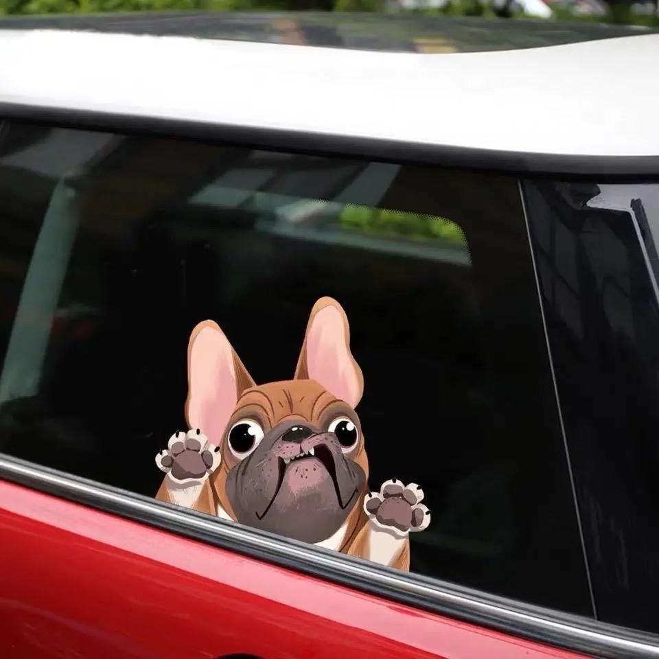 BIGIMAGE OEM Images Waterproof UV Resistance PET PVC Removable car stickers cute cartoon Dog Window Sticker Vinyl Decal