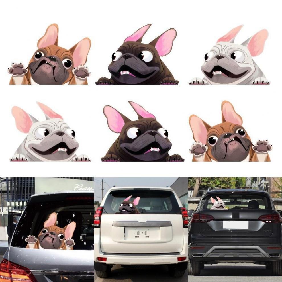 BIGIMAGE OEM Images Waterproof UV Resistance PET PVC Removable car stickers cute cartoon Dog Window Sticker Vinyl Decal