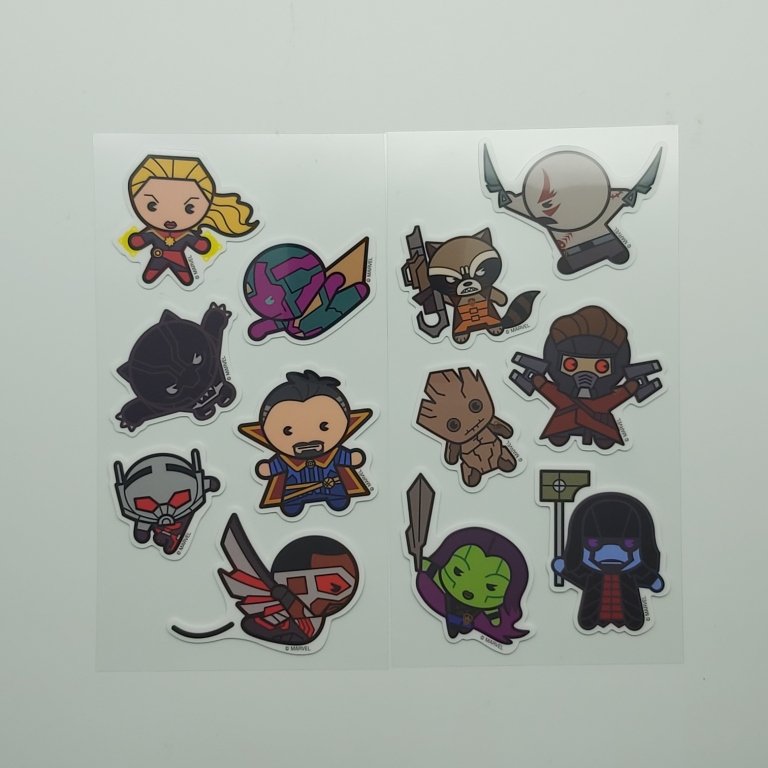 Custom lovely printed die cut cartoon TPE reusable labels stickers, funny stickers packaging in sheet