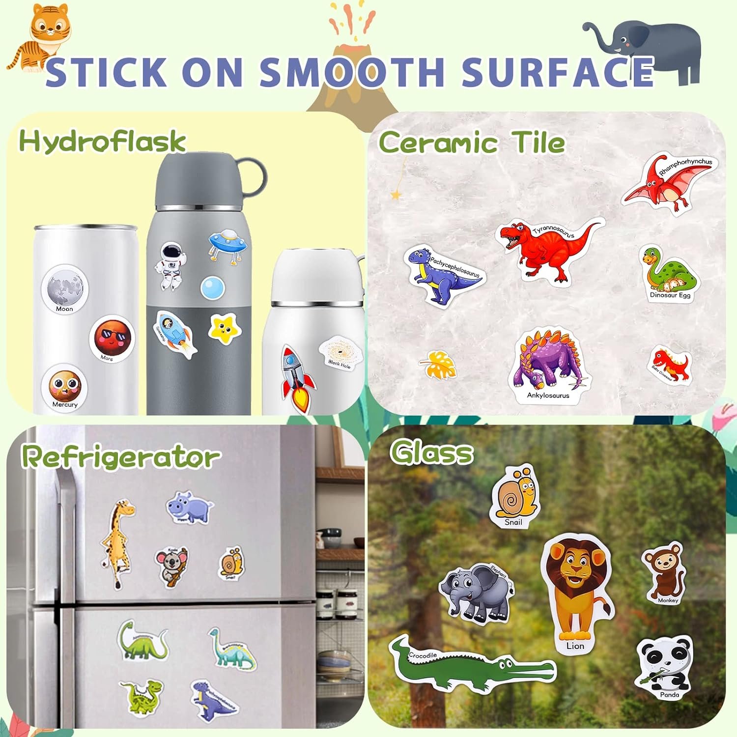 Custom lovely printed die cut cartoon TPE reusable labels stickers, funny stickers packaging in sheet