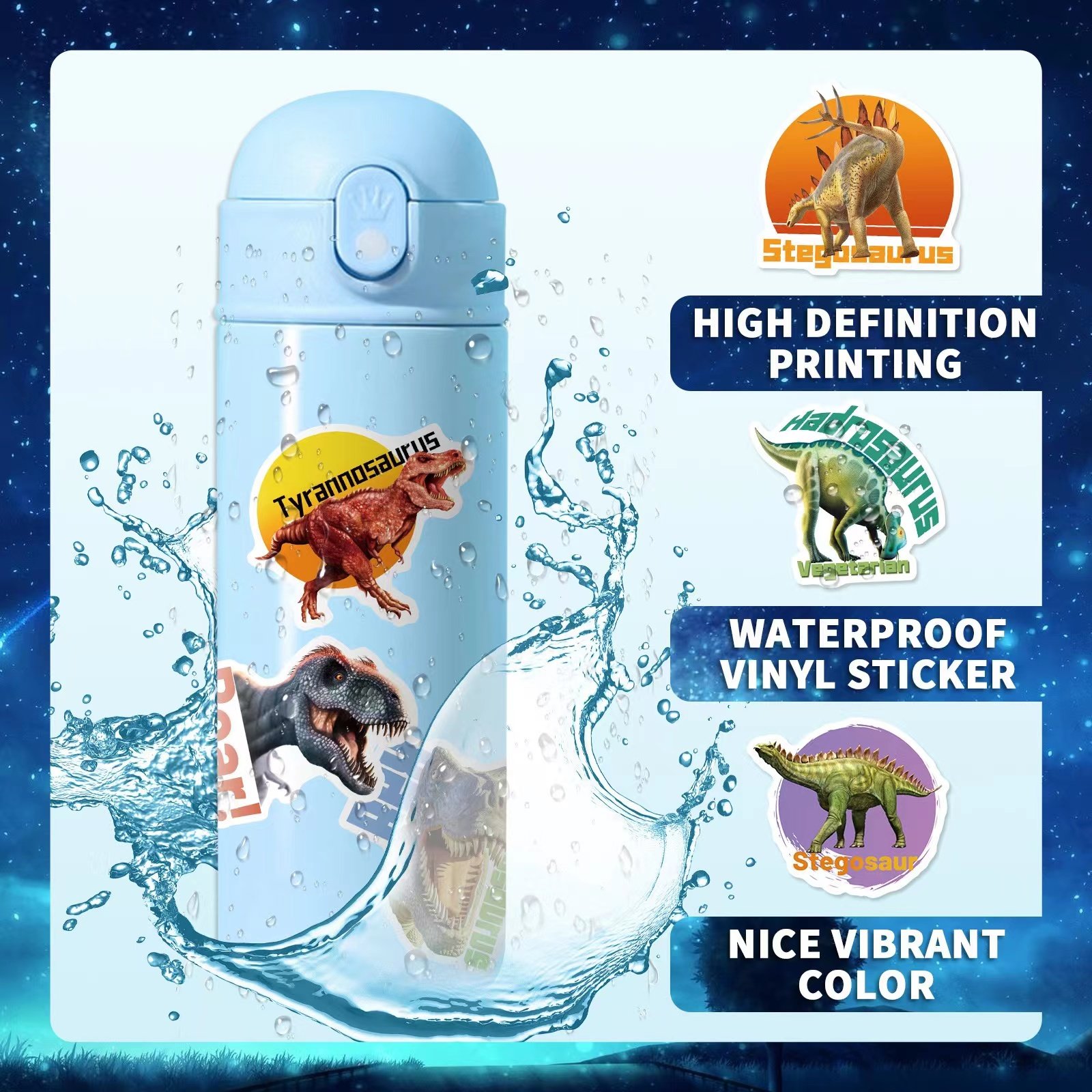 e-50pcs DIY suitcase sticker English cartoon creative graffiti stickers packs for children's laptops suitcase bottle bike guitar