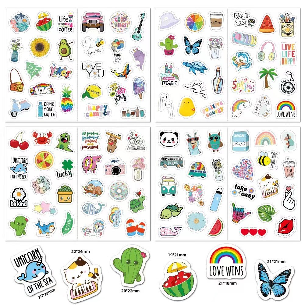 Custom Beach Sticker Small Size Waterproof Cartoon Outdoor Small Fresh Guitar Suitcase Beach Sticker