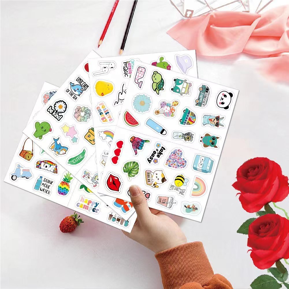 Custom Beach Sticker Small Size Waterproof Cartoon Outdoor Small Fresh Guitar Suitcase Beach Sticker