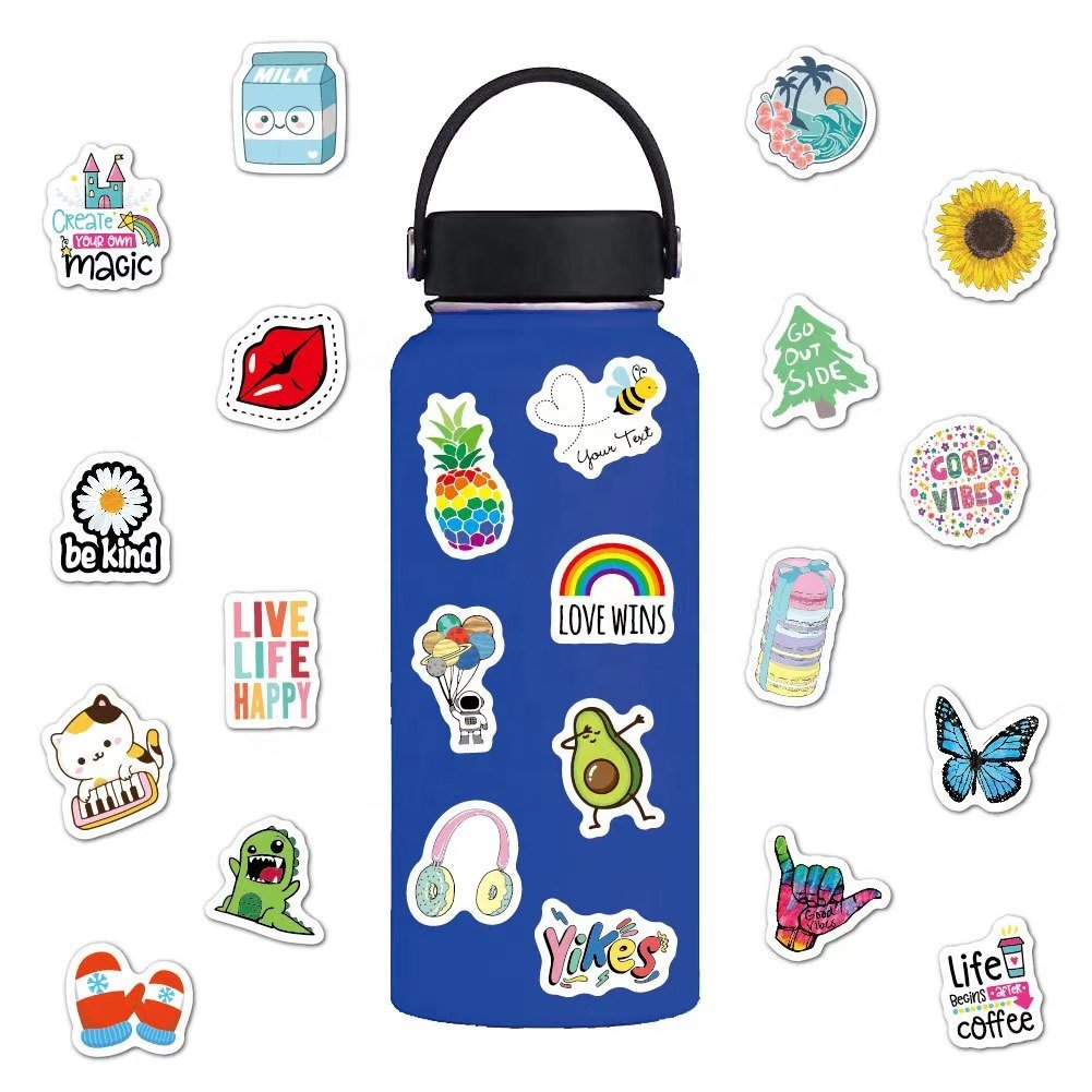 Custom Beach Sticker Small Size Waterproof Cartoon Outdoor Small Fresh Guitar Suitcase Beach Sticker