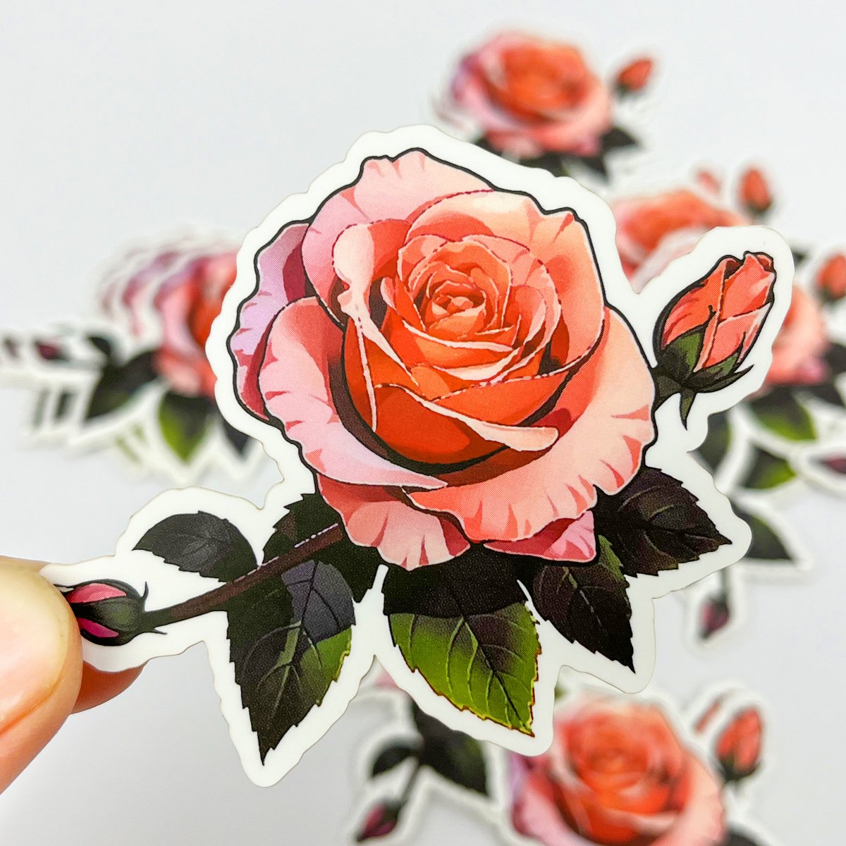 Custom sticker printing service white vinyl pvc kiss label paper cartoon matte waterproof die cut sticker