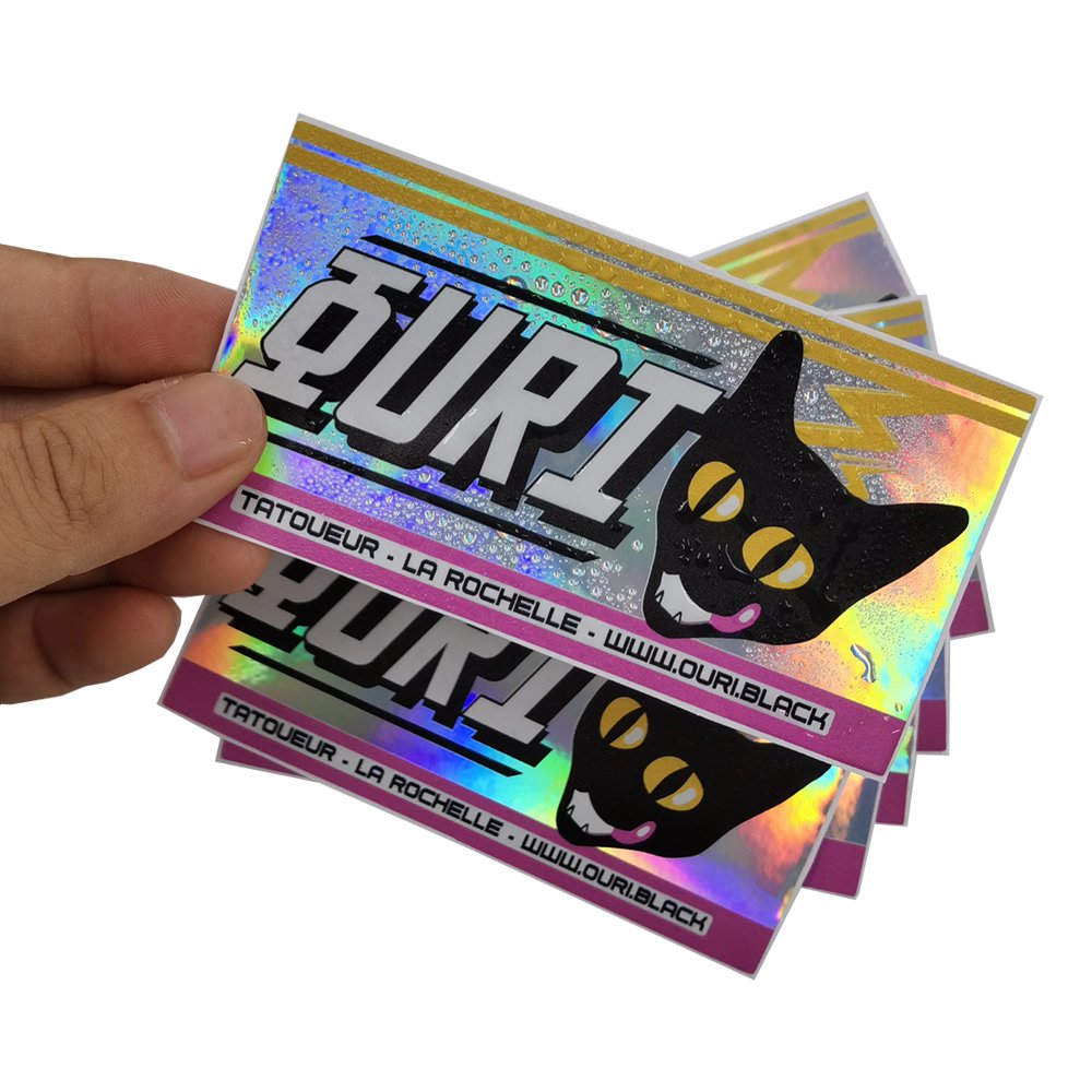 Factory Direct Selling Custom Waterproof Durable Self-adhesive PVC Label Radium Cat Sticker Sheet Cartoon
