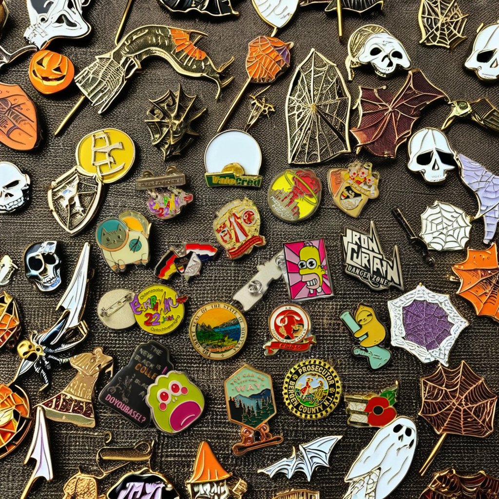 Manufacturer Direct Sale Custom Halloween Lapel Pins with Large Cute Cartoon Metal Logo Enamel Safety Metal Craft Accessories