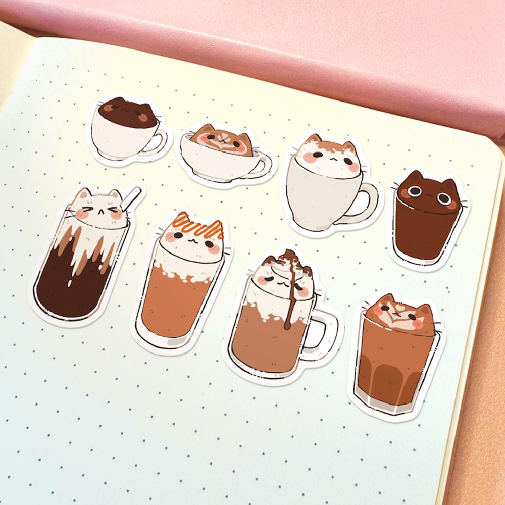 Cute Stickers Custom Printing Self-Adhesive Scrapbook Books Die Cut Decorative Cartoon Stickers
