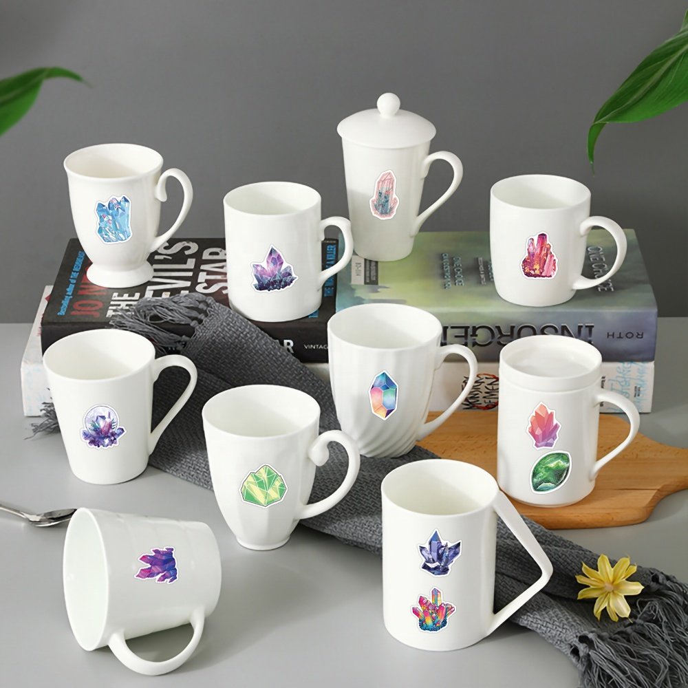 Vi- 100pcs hot sell cute crystal die cut pvc waterproof cartoon decorative random sticker pack for kids notebook bike laptop