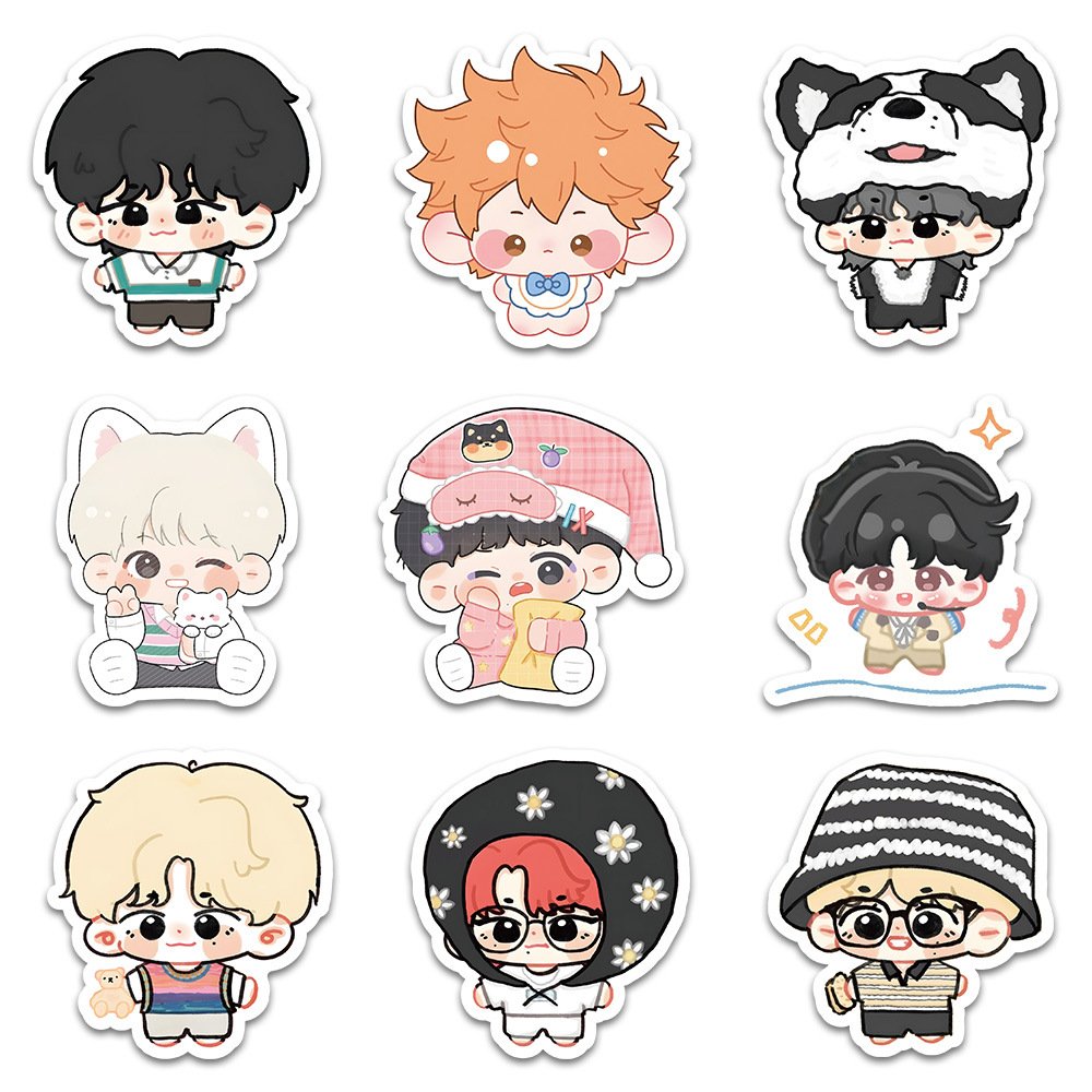 60PCS Funny Korean band lovely cartoon boys stickers