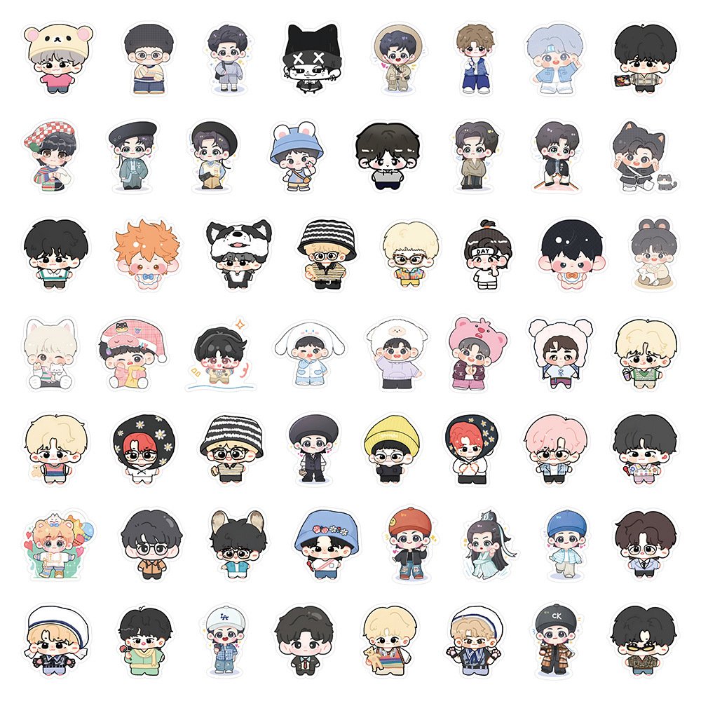 60PCS Funny Korean band lovely cartoon boys stickers