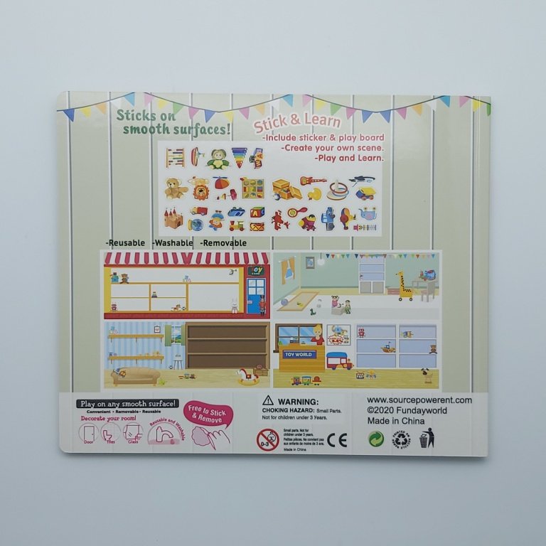 TOY STORY new hot sell washable reusable TPE sticker TPR silicon board game stick book for kid custom design