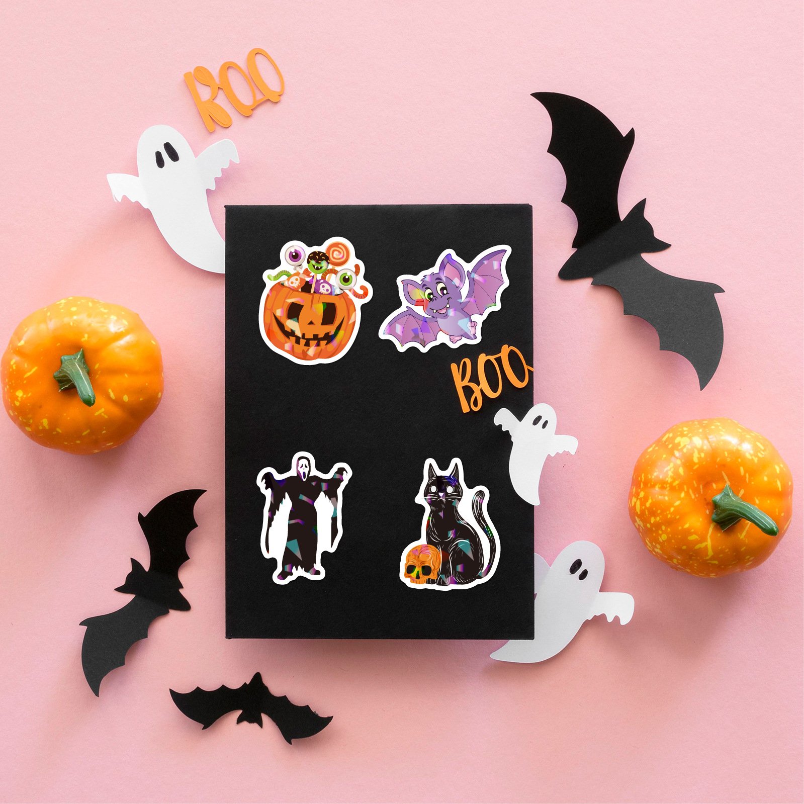 Soododo Halloween Cartoon Graffiti Stickers Decorative Suitcase and Laptop for Kids Educational Toys Box Packed