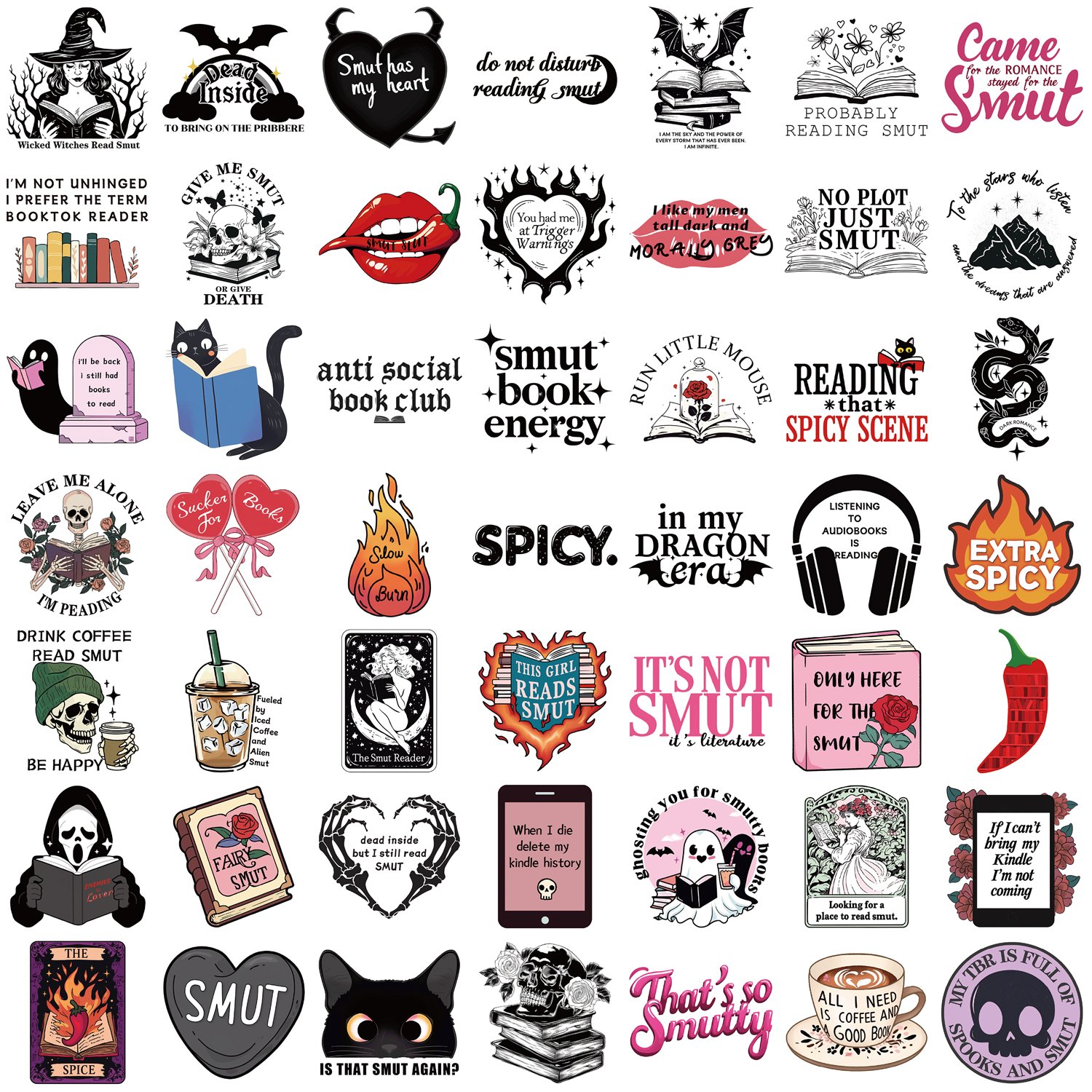 50pcs Die Cut Smut Graffiti Stickers Decorative Phome Case Diary Guitar Graffiti Waterproof kids Toy Gift Sticker Wholesale