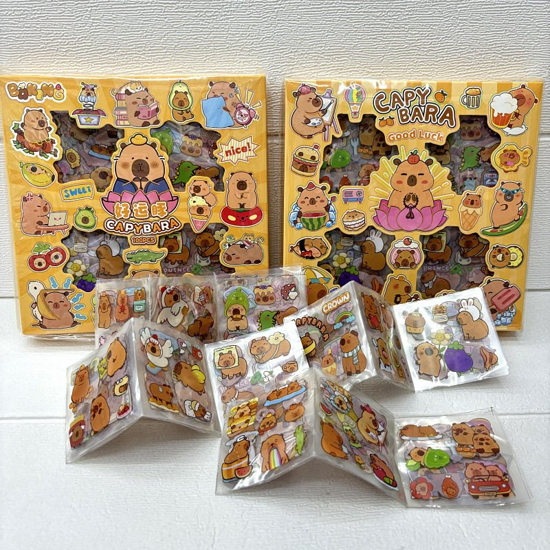School kids 100 sheets decoration cartoon capybara kawaii cute sticker set