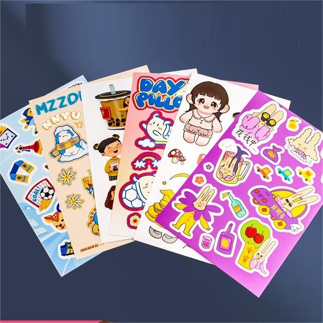 Custom Kids Cute Stickers Anime Cartoon Decorative Waterproof Adhesive Vinyl Sticker Printing