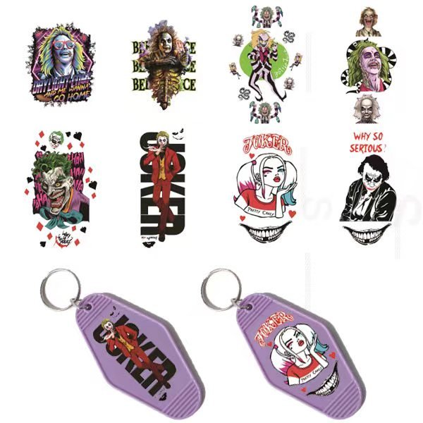 Custom UV Printed Waterproof Vinyl Logo Sticker round Die Cut Adhesive PVC Label for Motel Keychain Packaging Labels