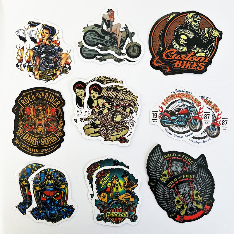Motorcycle Custom Decorative Luxury Vintage Stickers Reusable Waterproof Sticker Die Cut Holographic Sticker Vinyl Paper