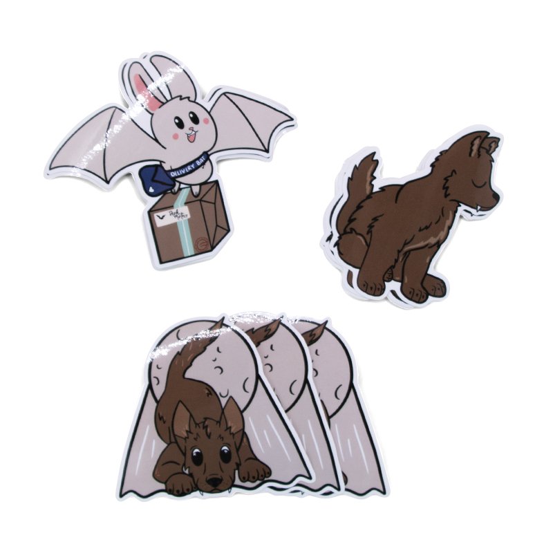 Wholesale Custom Logo Design 100pcs Sticker Vinyl Waterproof Die Cut Cute Cartoon Stickers
