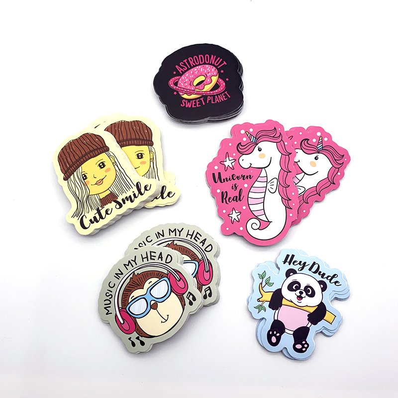 Wholesale Custom Logo Design 100pcs Sticker Vinyl Waterproof Die Cut Cute Cartoon Stickers