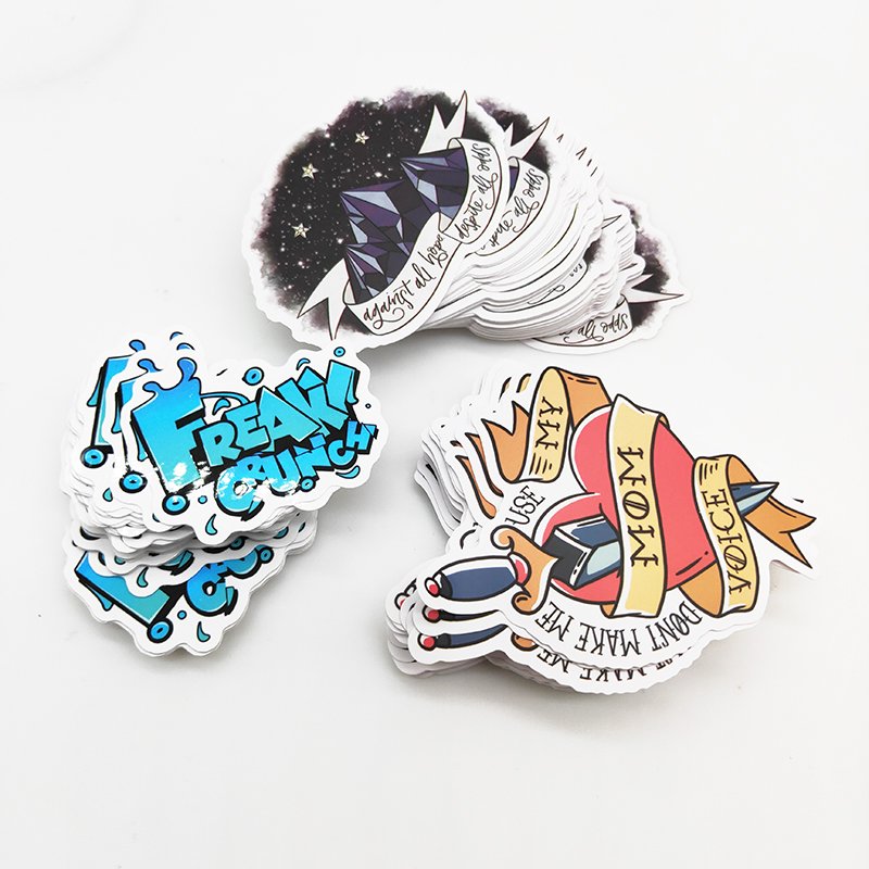 Wholesale Custom Logo Design 100pcs Sticker Vinyl Waterproof Die Cut Cute Cartoon Stickers