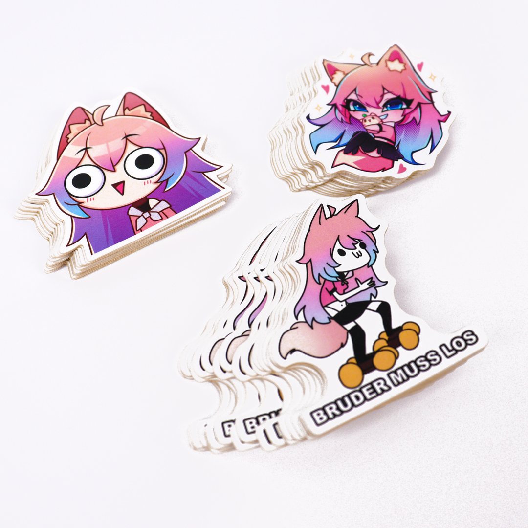 Custom Pink Cute Cartoon Laptop Stickers Waterproof Trendy Aesthetic Water Cup Luggage Reusable Stickers for Teens Girls