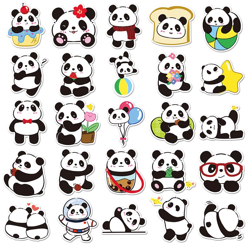 50pcs High Quality Cheap Personalized Good Price Animal Sticker Decorative Original Cartoon Panda Sticker