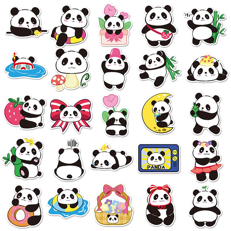 50pcs High Quality Cheap Personalized Good Price Animal Sticker Decorative Original Cartoon Panda Sticker