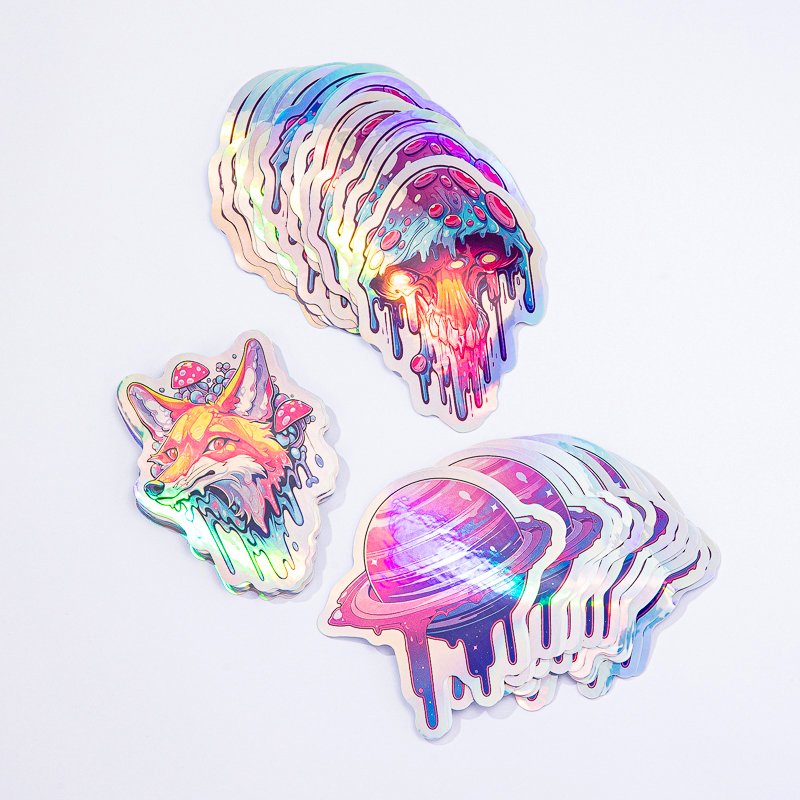 Hot Sale Hologram Outdoor Adhesive Stickers Digital Printing Logo Label Waterproof Adhesive Pvc Vinyl Sheets