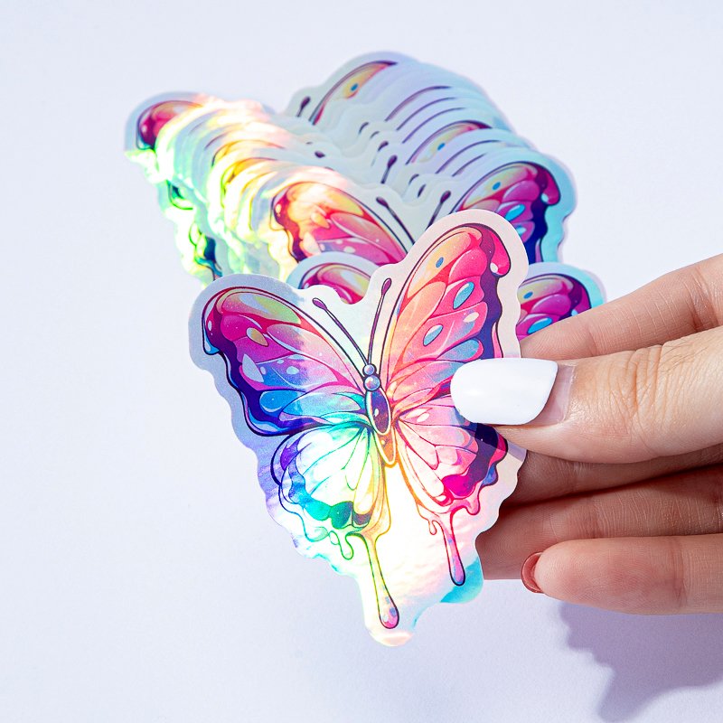 Hot Sale Hologram Outdoor Adhesive Stickers Digital Printing Logo Label Waterproof Adhesive Pvc Vinyl Sheets