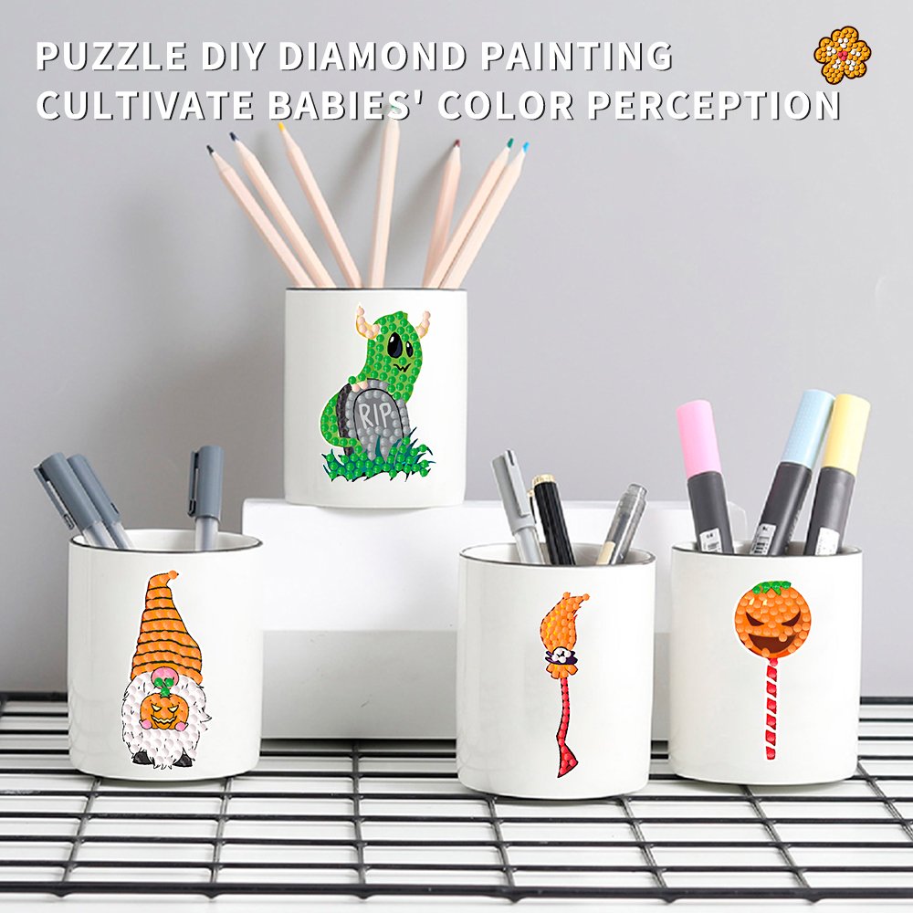 Halloween Children's Diamond Art Kit Gemstone Crafts Creative DIY Children's Diamond Pumpkin Lantern Stickers Gift Decoration
