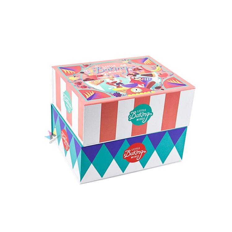 custom recycle rigid cardboard cartoon game packaging box christmas ornament magnet closure gift paper box with eva insert