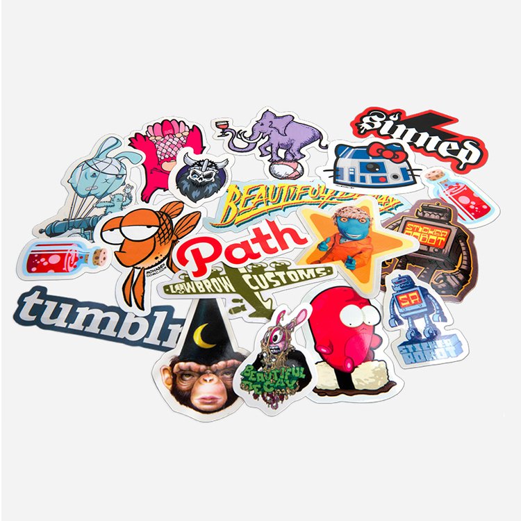 Waterproof Permanent Vinyl Logo Stickers Decorative Colorful Cartoon Plastic Stickers Custom Printed Die Cut Sticker