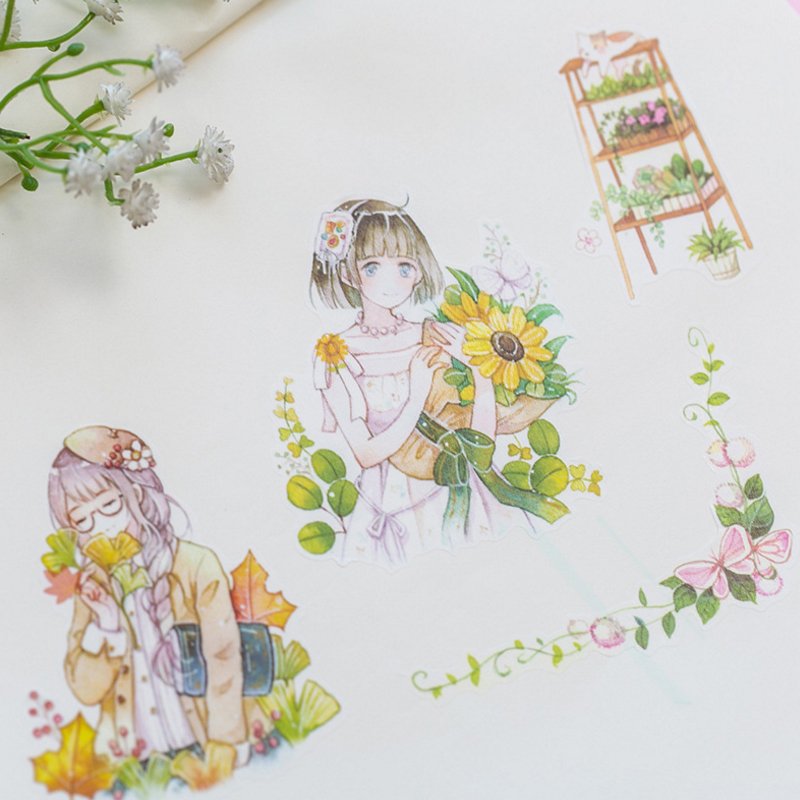 6 sheet/packDeer Fairy Elf Girl Stickers DIY Hand Account Diary Decorative Self-adhesive Student Paper Sticker Label