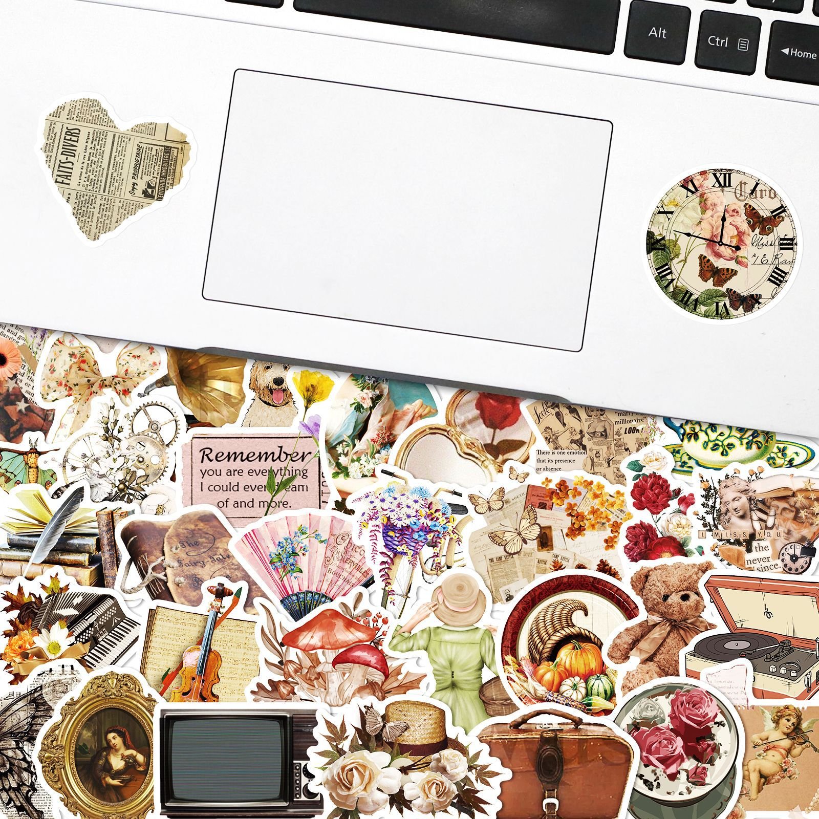 Wholesale Custom 50PCS Stickers PVC Decorative Laptop Notebook Cartoon Cute Vintage Girls Confession Waterproof Stickers