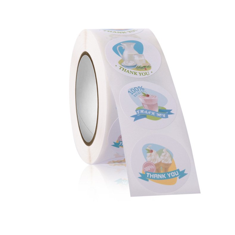 Cute cartoon Coffee drink ice cream cold drink juice roll self-adhesive label decoration sealing logo decorative sticker