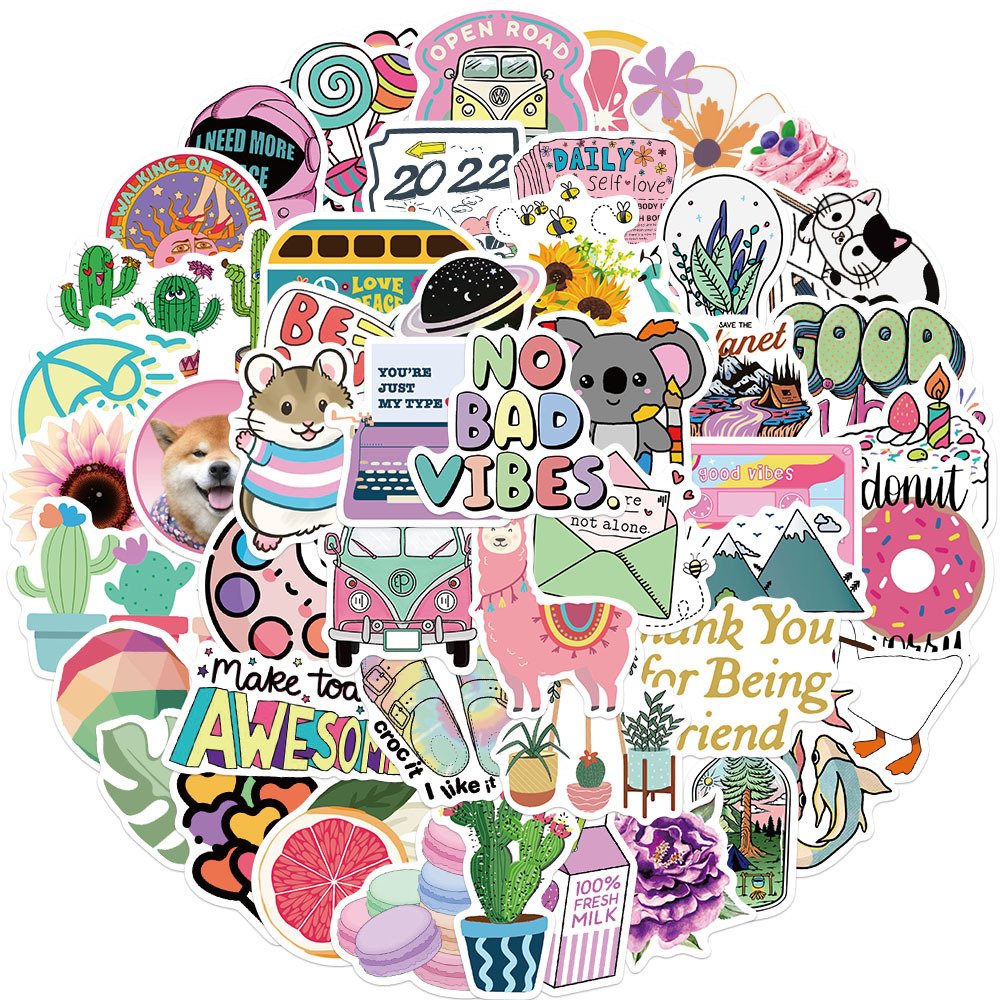 50pcs graffiti stickers Outdoor mix landscape luggage astronaut cartoon sticker wholesale decoration stickers