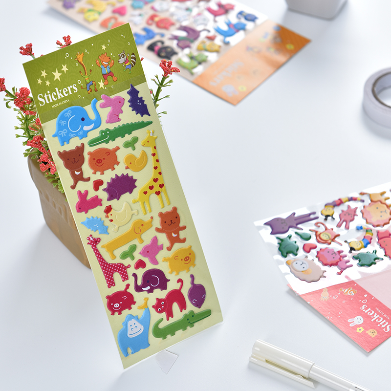 High Quality Custom Waterproof Cartoon Bubble Sticker Cute Anime Puffy Stickers Sheets