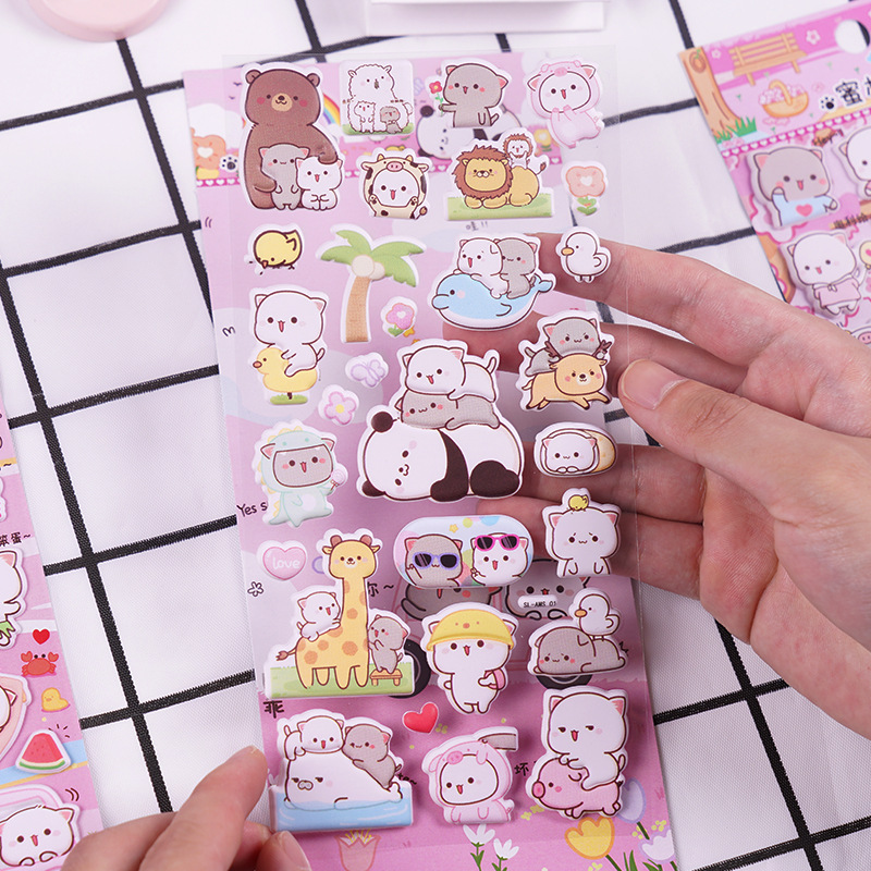High Quality Custom Waterproof Cartoon Bubble Sticker Cute Anime Puffy Stickers Sheets